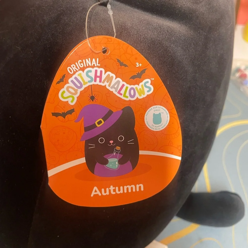 Squishmallows 12 inch Autumn the Witch Cat Halloween Potion Bottle Purple Hat